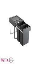 سطل دو مخزنه نصب از کف ریلی آرام بند 60 لیتر ملونی Melloni کد 9212