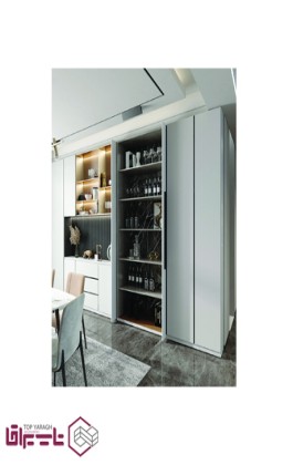 مکانیزم پاکت دُر تک درب چوبی مدل اکو سه فریم ارتفاع 270cm - 160cm فانتونی fantoni کد K006