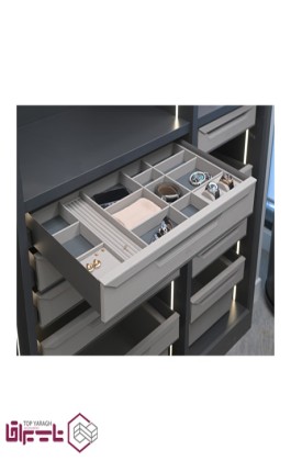 کشوی اکسسوری ریلی آرام بند چرمی داخل کمد اچ تی ان HTN کد HCL - 02